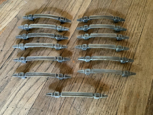 Vtg Brass Drawer Cabinet  furniture Handle Pulls Lot Of  13 mid Century mcm