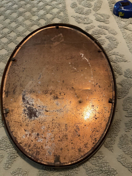 Antique Oval Brass Frame no Bubble Glass Vintage child Photo photograph