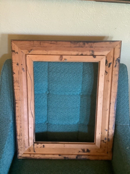 Vintage wooden carved Mid Century Carved Wood Frame Linen Liner