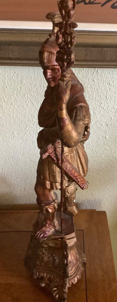 Antique Vtg Statue Roman Soldier Figure statue cast metal