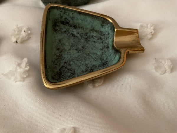 Vintage GEs.GESCH. Ashtray ash tray stacking mid century modern mcm brass metal