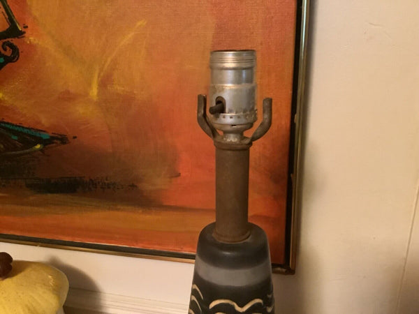 Vtg MID CENTURY MODERN 50's RETRO CERAMIC  pottery table LAMP mcm