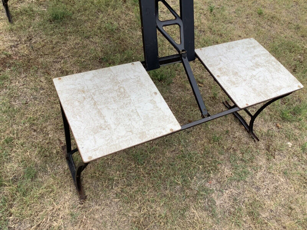 Vtg "Handy" Suitcase Folding Picnic Table  Chair  Milwaukee Stamping Co. camping