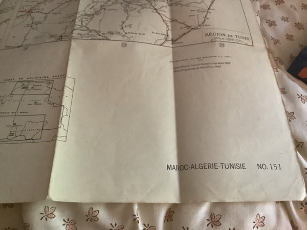 Vtg WWII U.S. Army Military war ROAD MAP West AFRICA 1942 FIRST EDITION no. 151