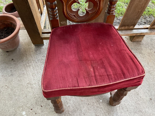 Antique Vintage Gothic Stanley wood Revival Jacobean Dining Side Chair