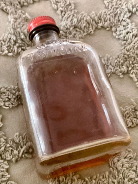 Vintage GLYCO-THYMOLINE Apothecary Embossed Medicine  Bottle Antique glass