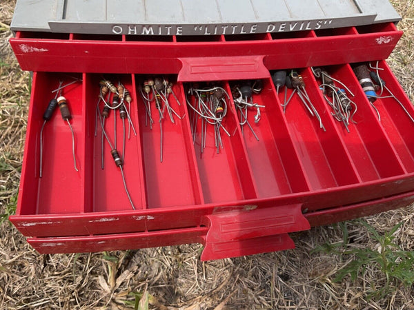 Vtg  Ohmite Little Devils Resistors Cabinet Full Electrical Repair Parts chest