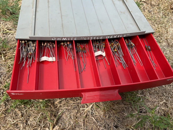 Vtg  Ohmite Little Devils Resistors Cabinet Full Electrical Repair Parts chest
