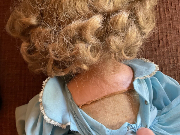 Vintage 25 inch sleepy eyes Shirley Temple Baby Doll Composition Cloth