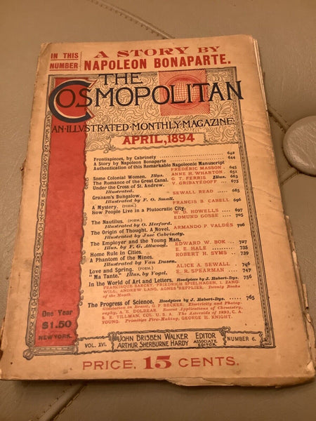 Vintage antique The Cosmopolitan Magazine April 1894
