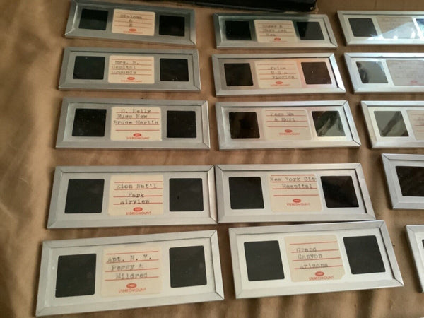 Vtg Lot of 50s Stereo Vacation  Original Slide Metal Mount Marathon stereomount