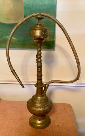 18 inch Antique vintage Brass Hookah ornate
