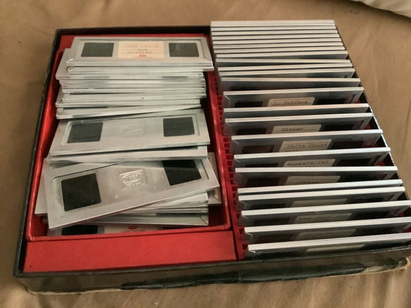 Vtg Lot of 50s Stereo Vacation  Original Slide Metal Mount Marathon stereomount