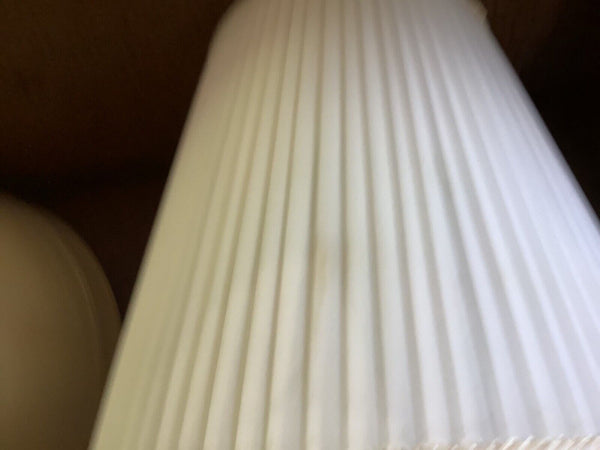 Vintage Silk Pleated White Gold trim table desk Lamp Shade