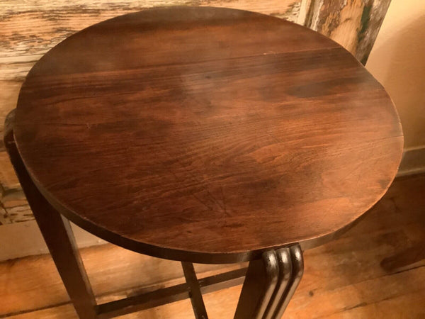Vtg antique Art Deco wood wooden side end table Plantstand stand plant