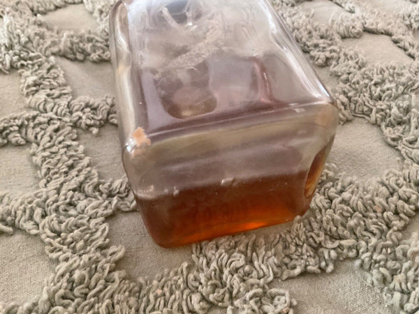 Vintage GLYCO-THYMOLINE Apothecary Embossed Medicine  Bottle Antique glass
