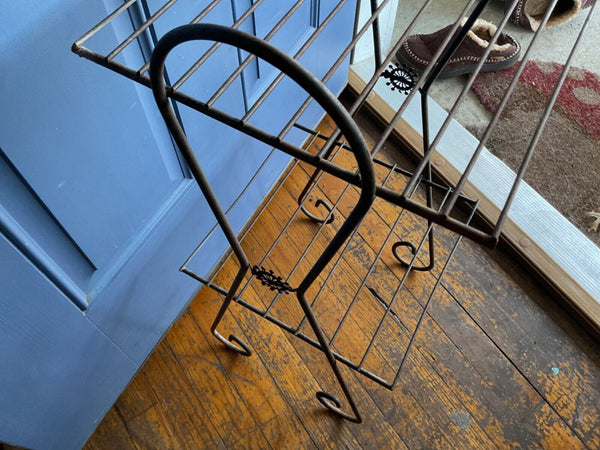 Vtg Metal Wire tiered Shelf Rack Plant Stand Mid Century MCM Atomic plantstand 1