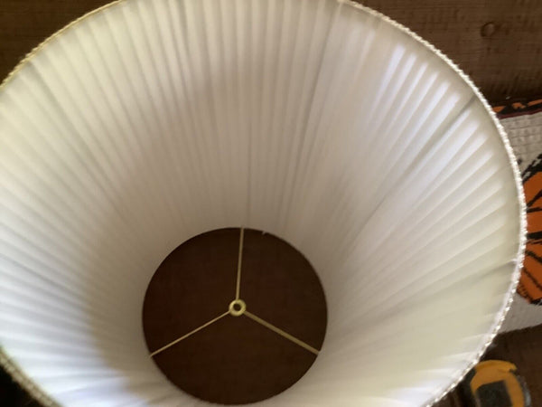 Vintage Silk Pleated White Gold trim table desk Lamp Shade