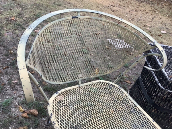 Vintage Wrought Iron Outside Lawn Patio garden clam Chair Woodard