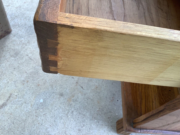 Vtg BRANDT Ranch Oak Magazine Rack side End Table nightstand Model #3224 drawers
