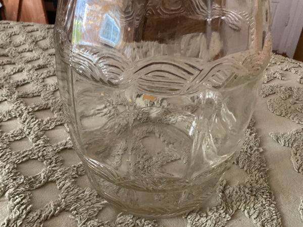 Vintage Pickle Jar Glass Barrel with lid and wood handle