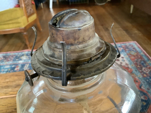  Vintage antique Clear Glass Oil Lamp Chimney Queen Anne Burner