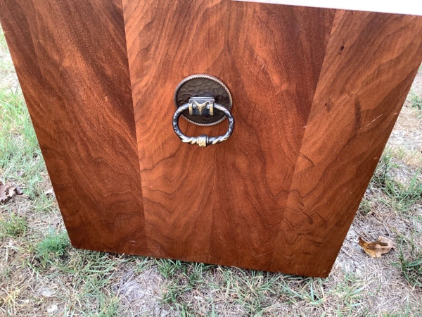 Vintage wood wooden cube mid Century modern mcm end Side Table accent