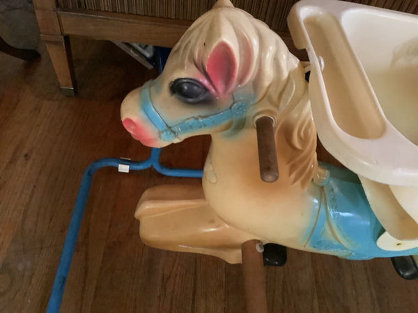 VTG 60s MCM Wonder Horse Rocking Kids Ride On Bouncy Spring Toy Works Perfect VG