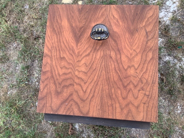Vintage wood wooden cube mid Century modern mcm end Side Table accent