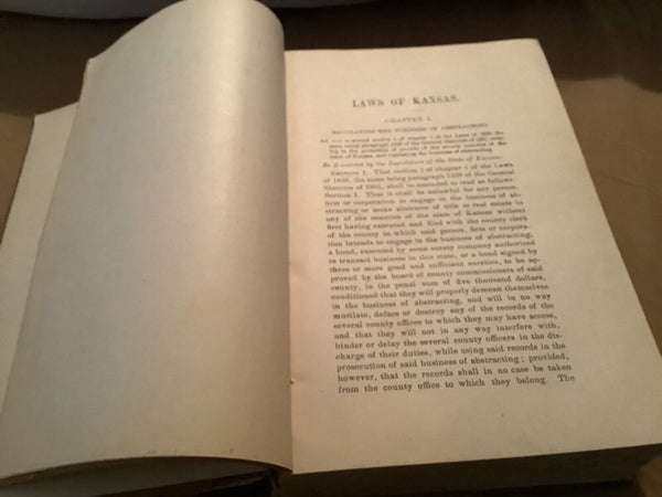 Antique  State of Kansas: Session Laws of 1903  law book State Property