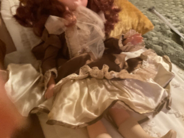 17” Vintage Furga Light Brown/Auburn Italian Doll  1970’s Alta Mode