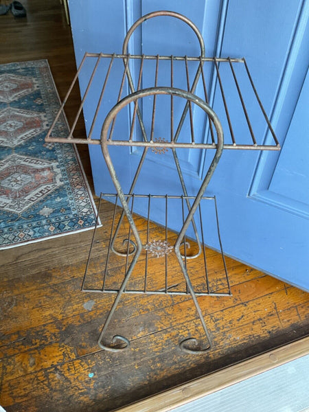 Vtg Metal Wire tiered Shelf Rack Plant Stand Mid Century MCM Atomic plantstand 1
