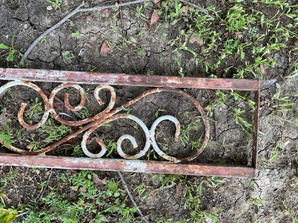 VTG mid century Cast Iron porch Railing Architectural Salvage Rail scrolled