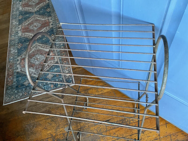Vtg Metal Wire tiered Shelf Rack Plant Stand Mid Century MCM Atomic plantstand 1