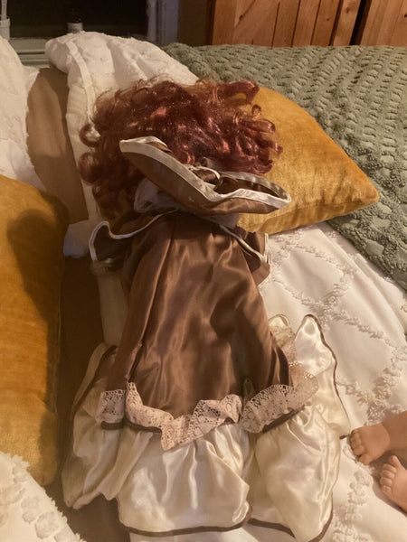 17” Vintage Furga Light Brown/Auburn Italian Doll  1970’s Alta Mode