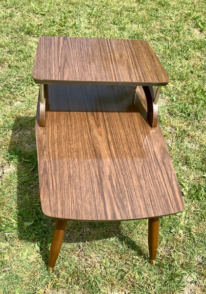 Vtg mcm Mid Century modern Modern Step Side Coffee End Table Formica
