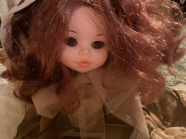 17” Vintage Furga Light Brown/Auburn Italian Doll  1970’s Alta Mode