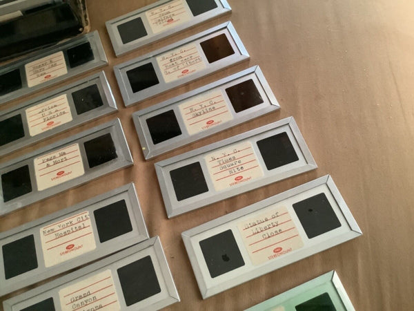 Vtg Lot of 50s Stereo Vacation  Original Slide Metal Mount Marathon stereomount