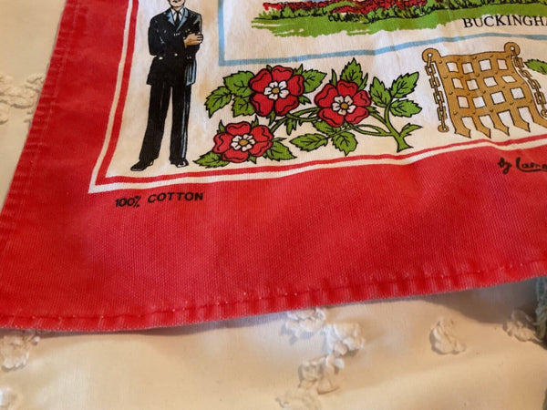 Vintage souvenir linen tea dish towel London buildings  Lamont cotton L1705
