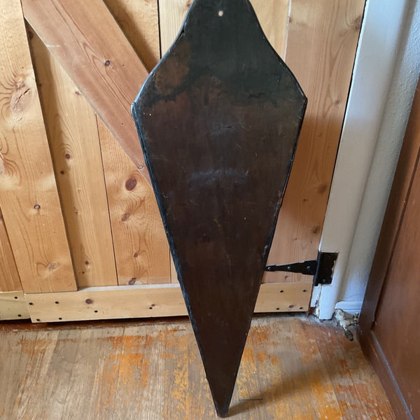 Vtg wood BAMBOO  HANGING wall POCKET PLANTER mid century boho mcm