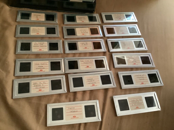 Vtg Lot of 50s Stereo Vacation  Original Slide Metal Mount Marathon stereomount