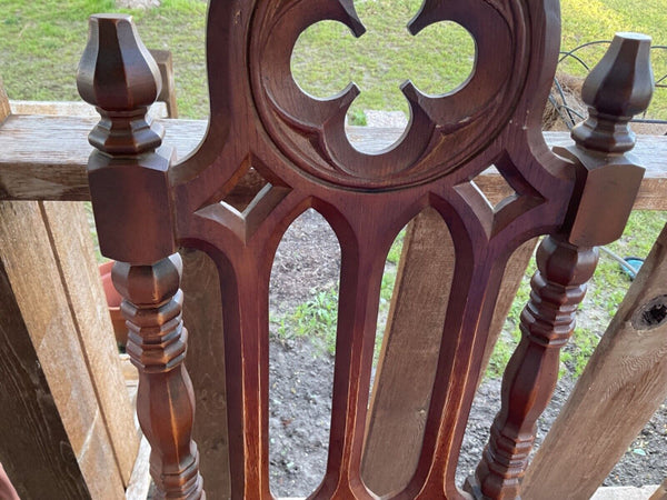 Antique Vintage Gothic Stanley wood Revival Jacobean Dining Side Chair