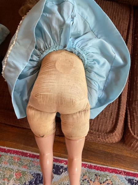 Vintage 25 inch sleepy eyes Shirley Temple Baby Doll Composition Cloth