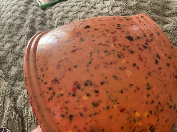 Rachel Ray Speckled Confetti Bowl Orange Melamine Garbage Bowl 10"