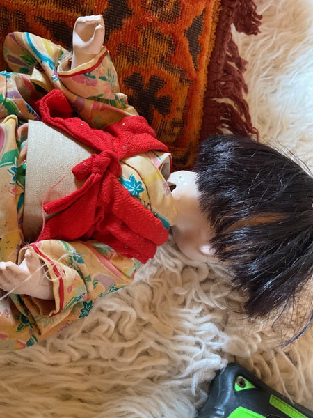 Vintage 12 composition doll Gofun Ichimatsu  jointed  antique Japanese Asian