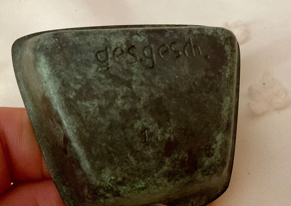 Vintage GEs.GESCH. Ashtray ash tray stacking mid century modern mcm brass metal