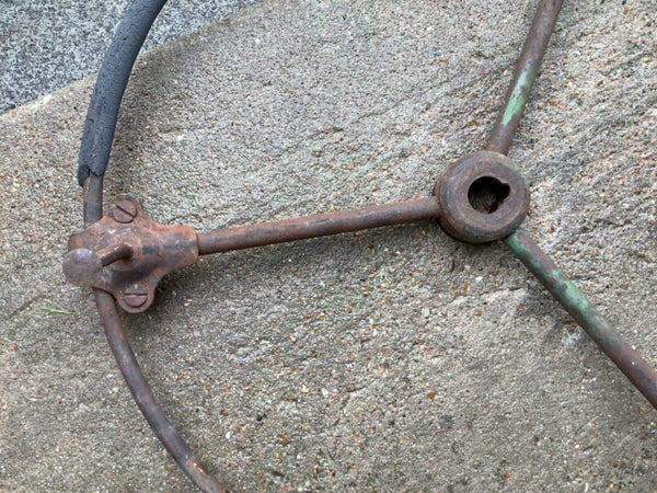 Vtg steering wheel automobile car truck tractor iron  antique steampunk