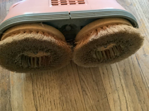 Vtg mid century  SHETLAND Floor Polisher Scrubber buffer pink brushes and pads