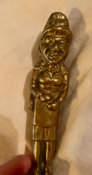 PEERAGE England Brass Punch & Judy Nutcracker Signed Vintage