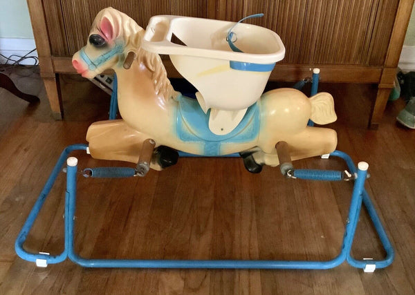 VTG 60s MCM Wonder Horse Rocking Kids Ride On Bouncy Spring Toy Works Perfect VG